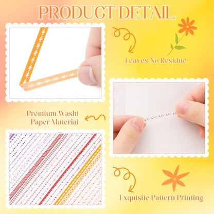 30 Rolls Pastel Floral Washi Tape Set (30 Count)