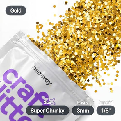 Craft Glitter Gold 100g Super Chunky Glitter (3.5 Ounce)