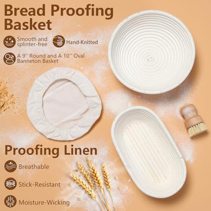 Sourdough Starter Kit with Banneton Proofing Basket (2 Count)