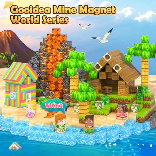 120PCS Magnetic Blocks Hawaii Mine Magnet World Building Cubes for Kids 3+ (120 Count)