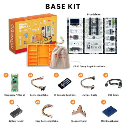 Raspberry Pi Pico W Starter Kit with 12 Detachable Sensors and Extensive Learning Guide