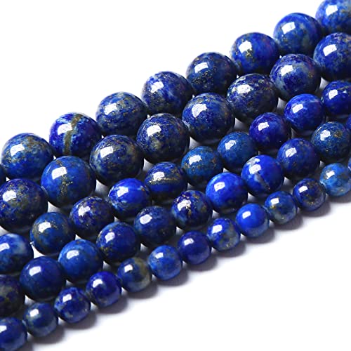 AAA+ Natural Lapis Lazuli Gemstone Beads 12mm 32PCS Round Loose Stone Beads for Jewelry Making DIY Bracelet Necklace Earring Gift (16 Count)