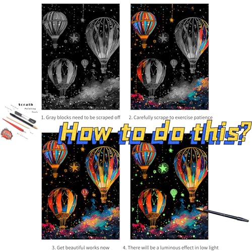 Glow in The Dark Scratch Art for Adults