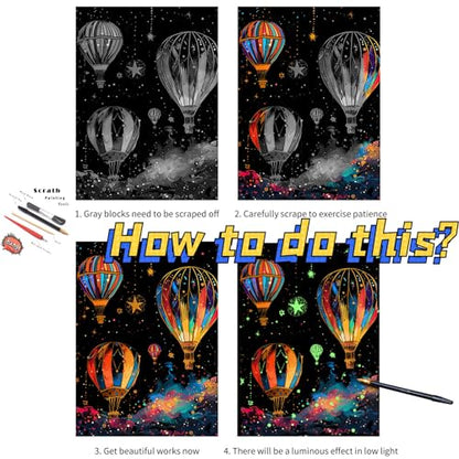 Glow in The Dark Scratch Art for Adults