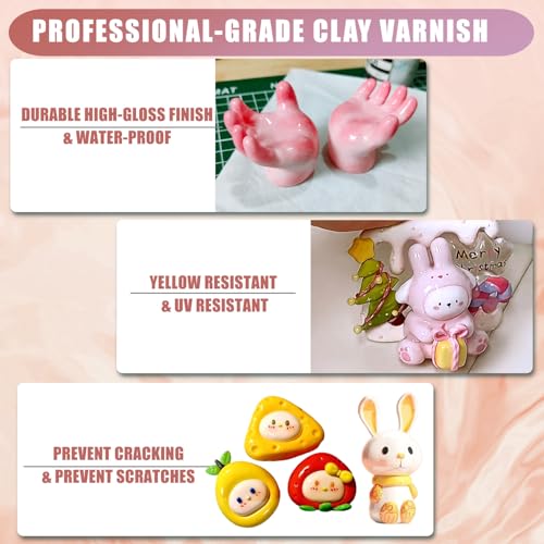 240ml High Glossy Air Dry Clay Glaze (2 Count)