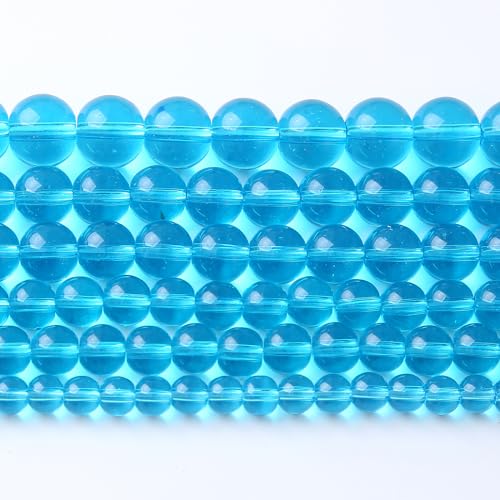 60pcs 6mm Topaz Blue Crystal Glass Beads for Jewelry Making DIY Bracelet Necklace Healing Power Stone Beads