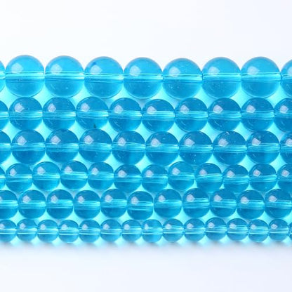 60pcs 6mm Topaz Blue Crystal Glass Beads for Jewelry Making DIY Bracelet Necklace Healing Power Stone Beads