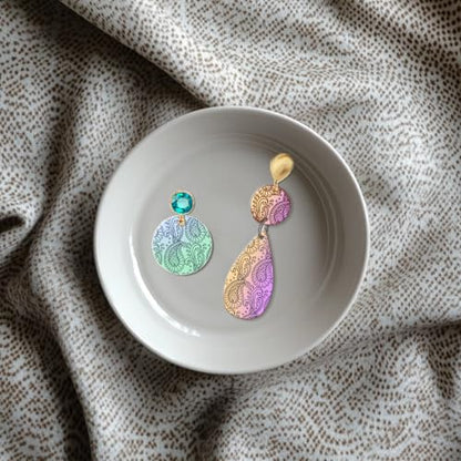 Paisley Pattern Polymer Clay Texture Sheets Retro Pattern Silicone Texture Stamp Modeling Pattern Pad for Jewelry and Clay Earrings Tools