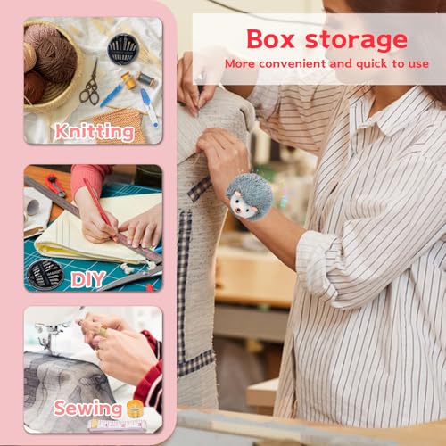2 Hedgehog Wrist Pin Cushion for Sewing Wrist Pin Cushion (105 Count)