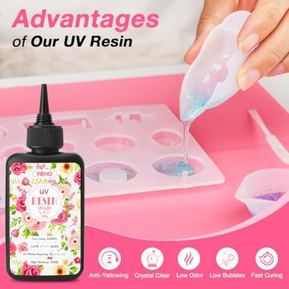 300g UV Resin Kit with Light and Molds