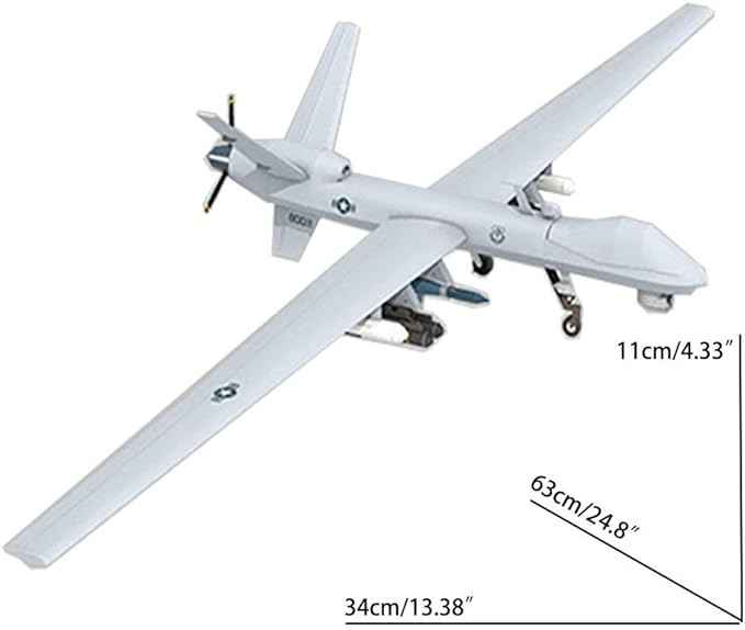 1/32 MQ-9 Reaper Reconnaissance Aircraft Drone Aircraft Model Kit, DIY Paper Model Building Set Handmade Military Collection