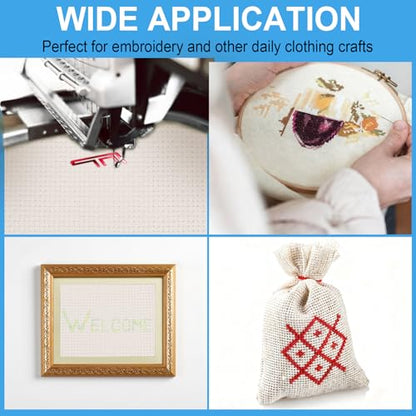 Cross Stitch Fabric 14 Count Aida Cloth 28 x 19 Inch Large Size Classic Reserve Cross Stitch Supplies Embroidery Fabric for Home DIY Craft Decoration Handmade