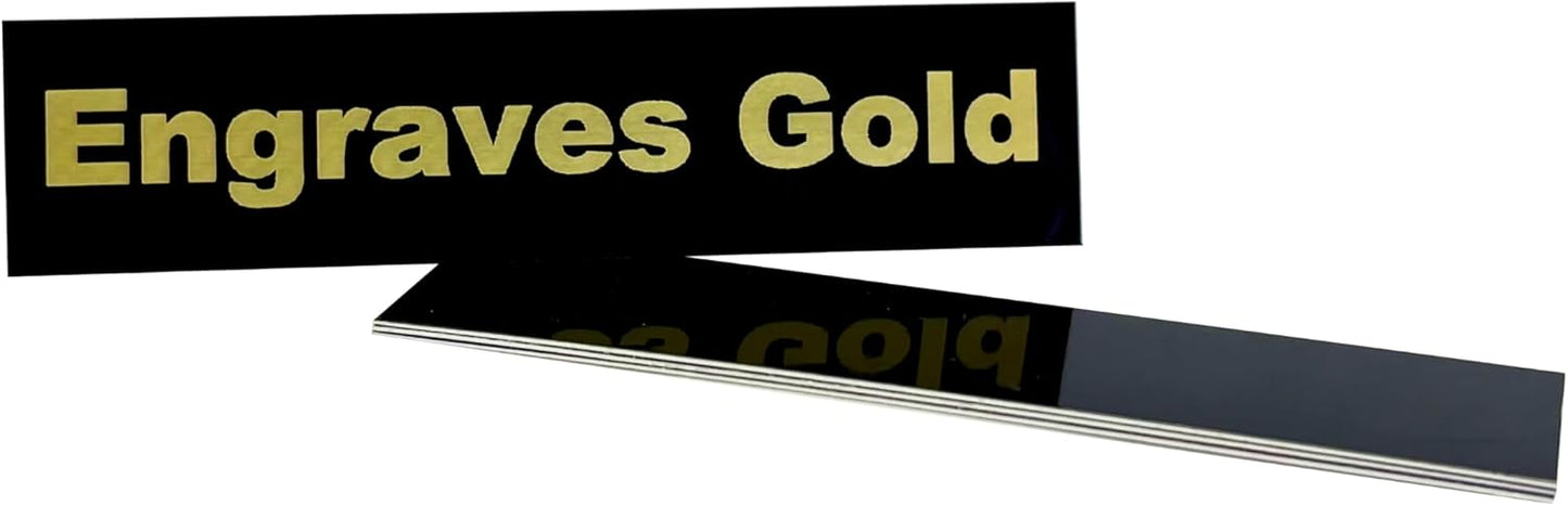 Blank Metal Plates for Laser Engraving - 4 Pack | Aluminum Sheets 0.020" Thick | CO2, Diode, Fiber Laser Compatible | Multiple Sizes & Colors (Black (engraves gold), .75x3 inch)