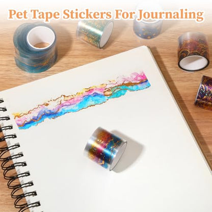 6 Rolls PET Tape Stickers for Journaling (6 Count)