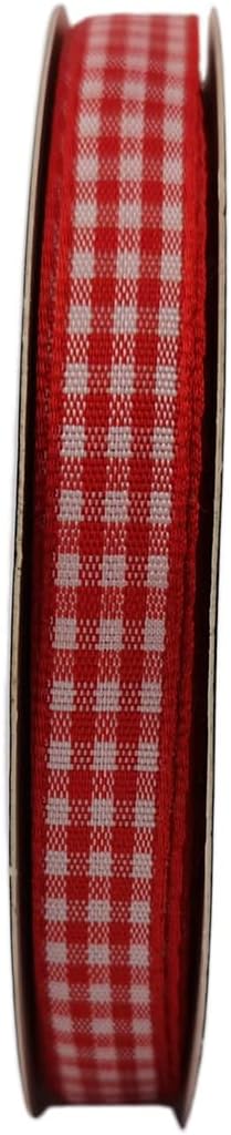Red and White Gingham Ribbon 25 Yards Each Roll 100% Polyester (3/8", red) - Crafty Corner