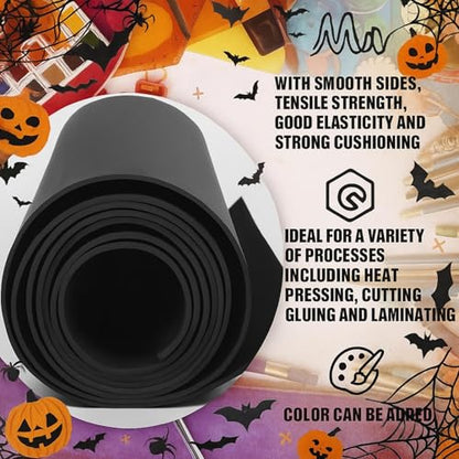 35 x 118 Inch Large Eva Foam Sheet Black Eva Foam Cosplay Foam Padding Thick Roll Non Slip for Costumes Armor DIY Craft Projects