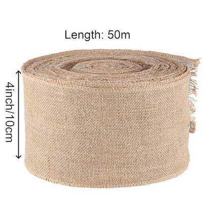 4 Inch Wide 54 Yards Burlap Ribbon (162 Feet)