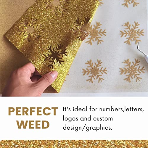 Gold Glitter HTV Heat Transfer Vinyl Bundle 8 sheets