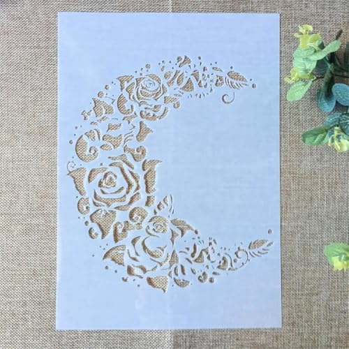 A4 Reusable Moon Flower Stencil for Painting