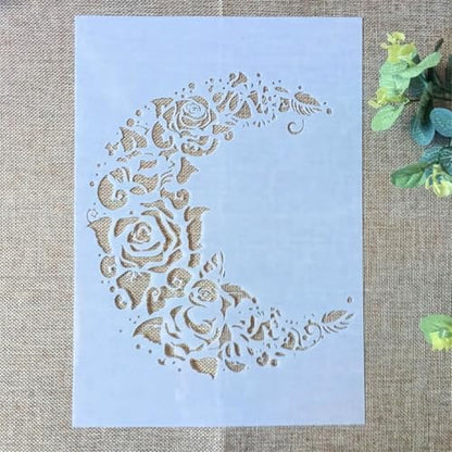 A4 Reusable Moon Flower Stencil for Painting