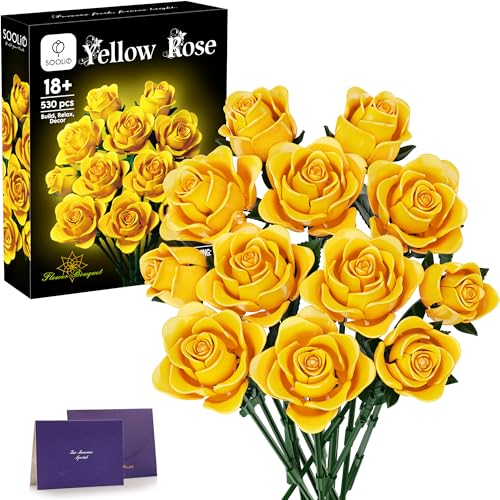 Rose Flower Bouquet Building Set for Adults