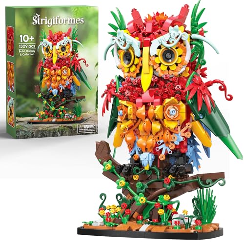 Flower Owl Animal Building Toy for Adults