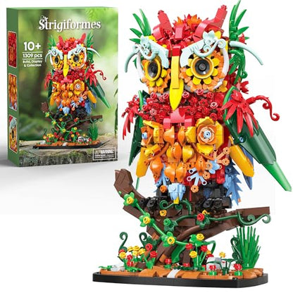 Flower Owl Animal Building Toy for Adults