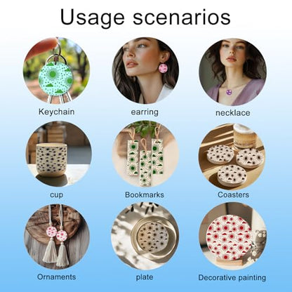 Sun and Cloud Polymer Clay Texture Sheets Geometric Pattern Silicone Texture Stamp Clay Texture Mat Modeling Pattern Pad Sheets for Jewelry and Earrings Tools