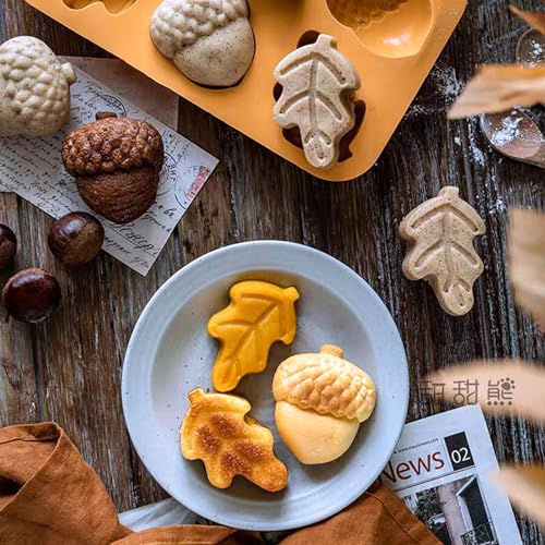 3 Pack Acorn Leaf Silicone Chocolate Molds (3 Count)