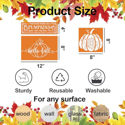 Fall Stencils for Crafts Reusable Fall Stencils for Door Mats (10 Count)