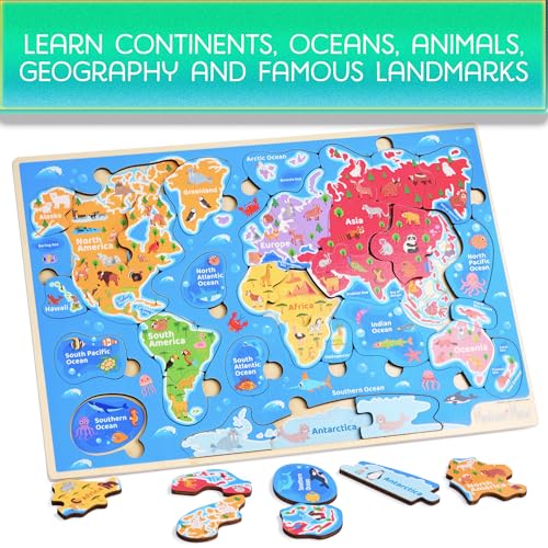 World Map Wooden Puzzle