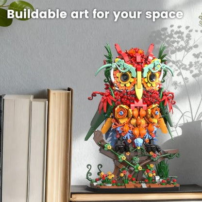 Flower Owl Animal Building Toy for Adults