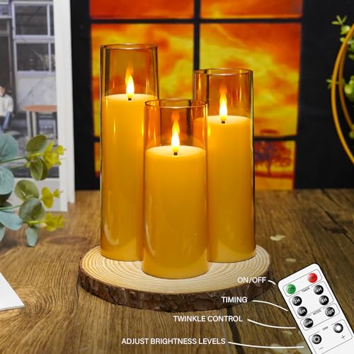 Flickering Flameless Candles Battery Operated with Remote and 2 (9 Count)