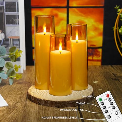 Flickering Flameless Candles Battery Operated with Remote and 2 (9 Count)