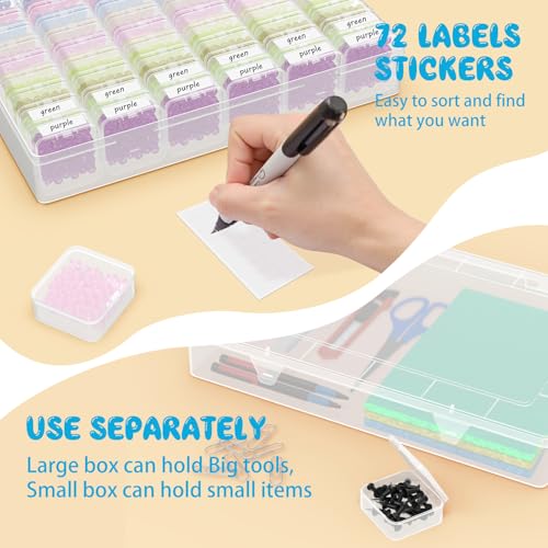Extra Large Bead Organizer and Storage Box with 60 Small Plastic Boxes (60 Count)