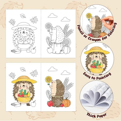 Fall Hedgehog Coloring Books (24 Count)