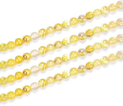 45pcs Adabele Natural Faceted Yellow Fire Agate Healing Gemstone 8mm Round Loose Beads Gem Stone Spacer for DIY Craft Jewelry Making GH3-8