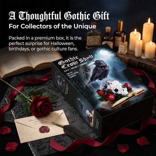 Skull Roses Flower & Raven Building Set