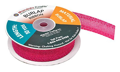 1 Inch Wide Hot Pink Burlap Ribbon for Crafts (120 Feet)
