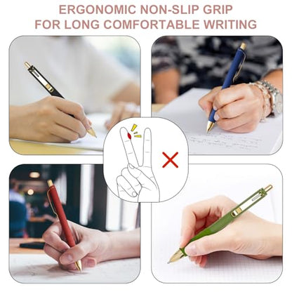 Ballpoint Pens Black Medium Point 1mm Pen with Super Soft Grip Ball Point Pen for Men Women Retractable Pens (12 Count)