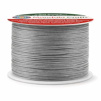 1mm Gray Cotton Waxed Cord for Jewelry Making (327 Foot )