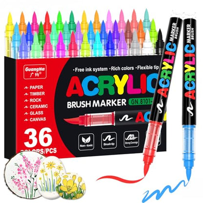 36 Colors acrylic paint markers for stones