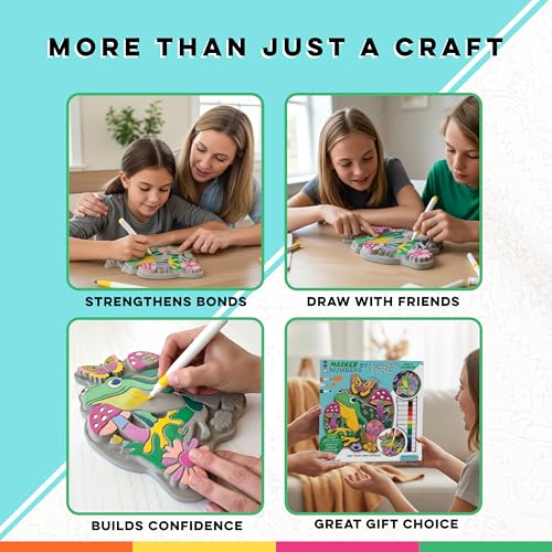 Marker by Numbers Garden Stone Craft Kit for Kids
