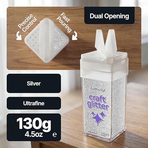 Craft Glitter Shaker Silver 130g Ultrafine (4.5 Ounce)