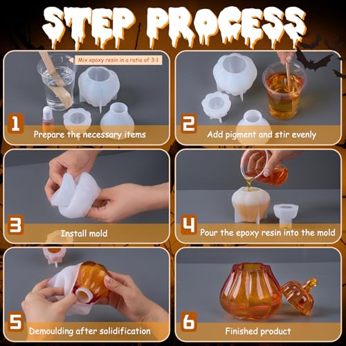 Halloween Pumpkin Silicone Mold with Lid