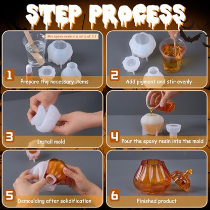 Halloween Pumpkin Silicone Mold with Lid