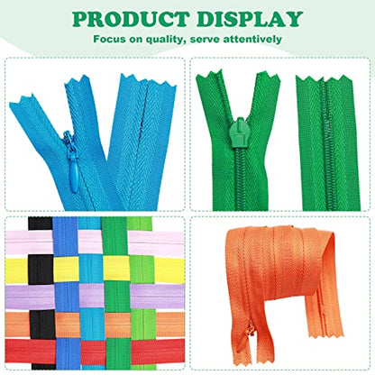 100 Pcs 22 Inch Nylon Invisible Zipper Bulk Conceal Zippers for Sewing Hidden Pillow Zippers for Fabric Craft Dress Pillow Tailor Garments Clothes Artisan Supply