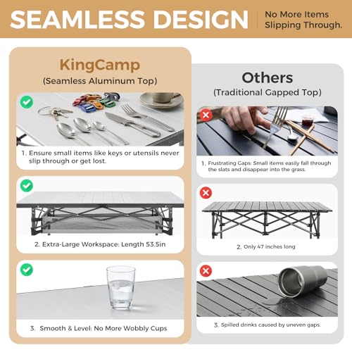 Oversized 53.5" Camping Table with Storage