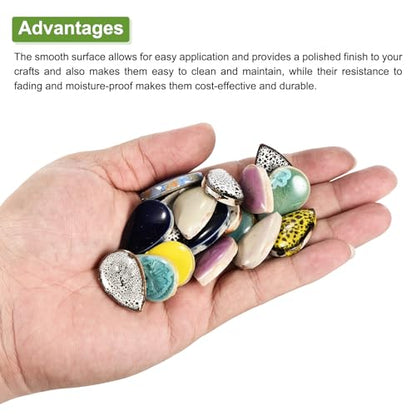 100g Ceramic Mosaic Tiles for Crafts Small Raindrop Multicolor
