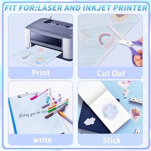 20 Sheets Printable Holographic Sticker Paper